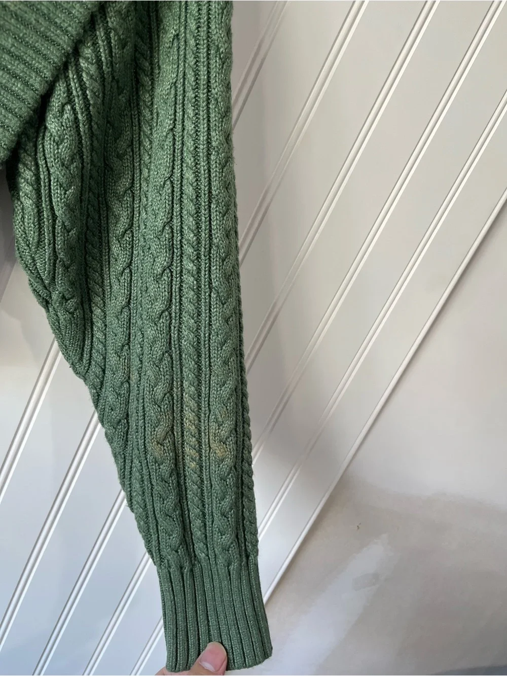Green Cable Knit Sweater - Classic Women's Crewneck - Picture 10 of 10